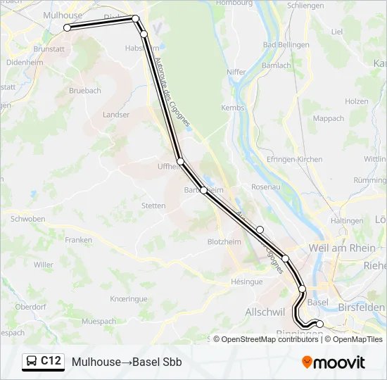 C12 Bus Line Map