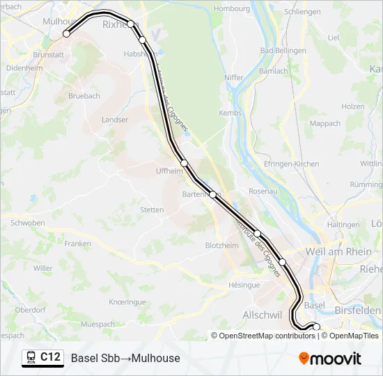 C12 Train Line Map