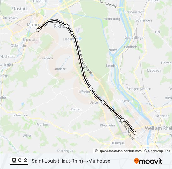 C12 train Line Map