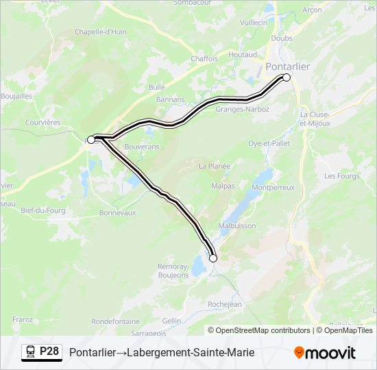 P28 train Line Map