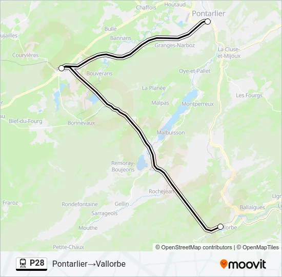 P28 Train Line Map