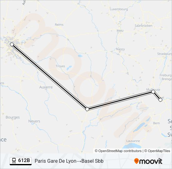 612B Train Line Map