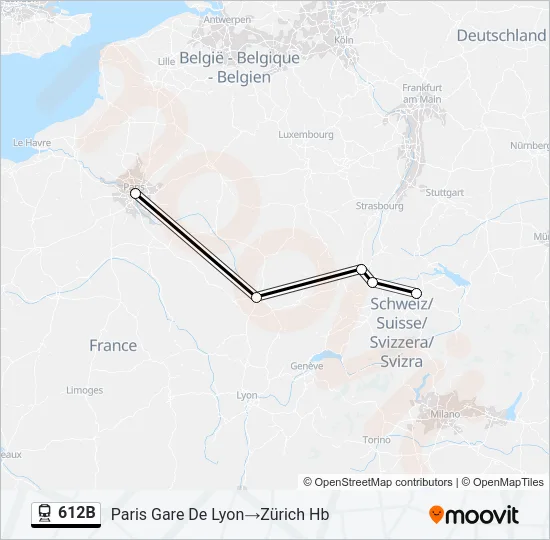 612B Train Line Map