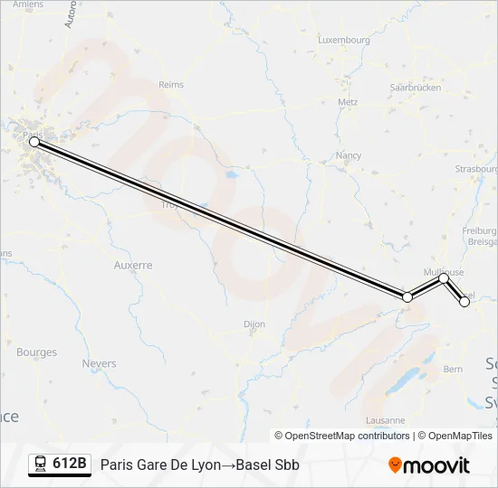612B Train Line Map
