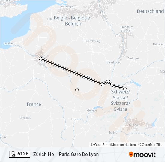 612B Train Line Map