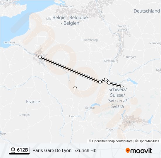 612B Train Line Map