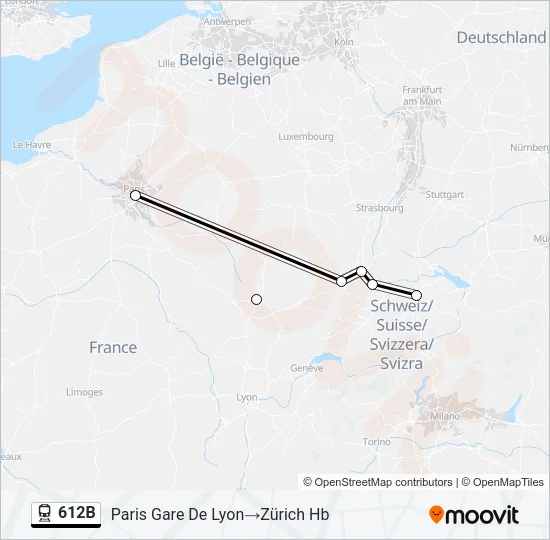 612B Train Line Map