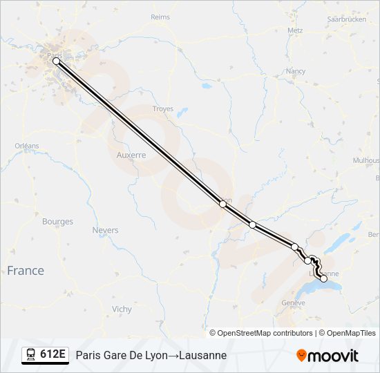 612E Train Line Map