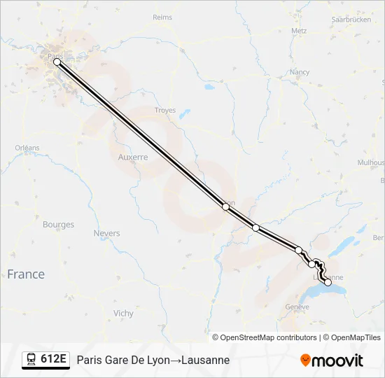 612E Train Line Map