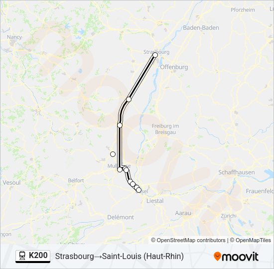 K200 Train Line Map
