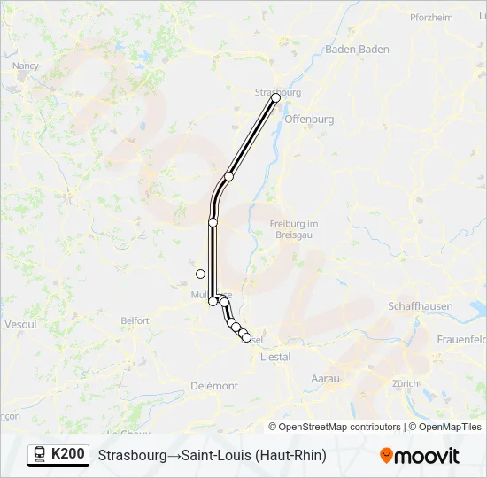 K200 Train Line Map