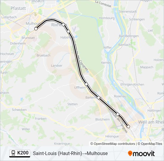 K200 Train Line Map