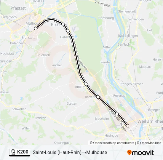 K200 Train Line Map