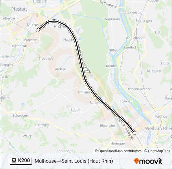 K200 Train Line Map