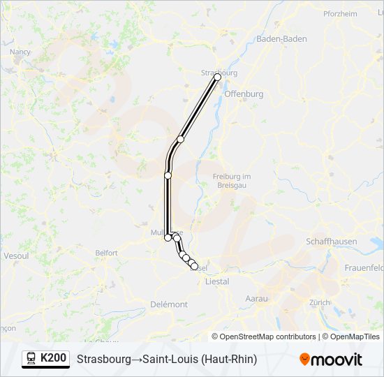 K200 train Line Map