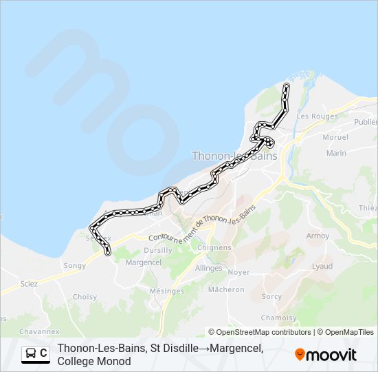 C Bus Line Map