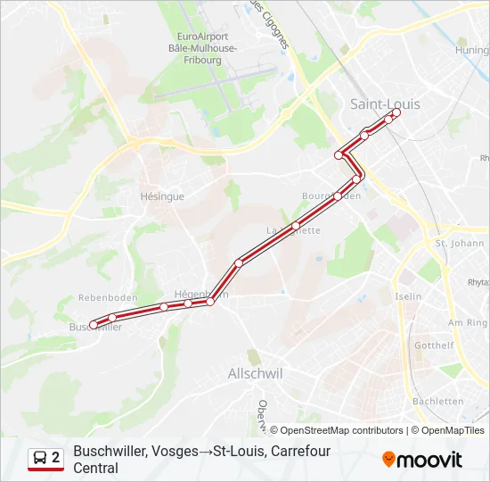 2 Bus Line Map