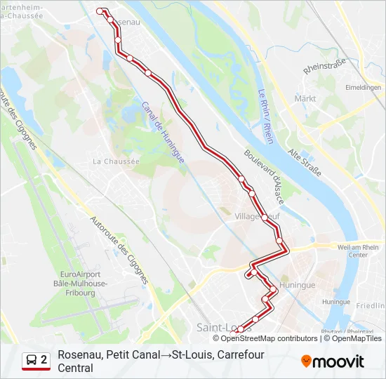 2 Bus Line Map
