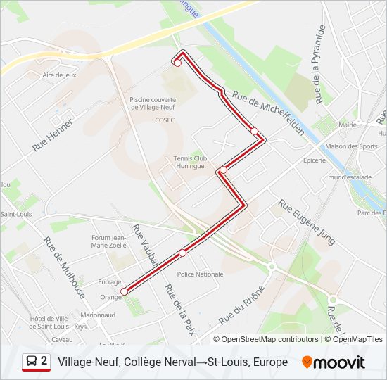 2 Bus Line Map