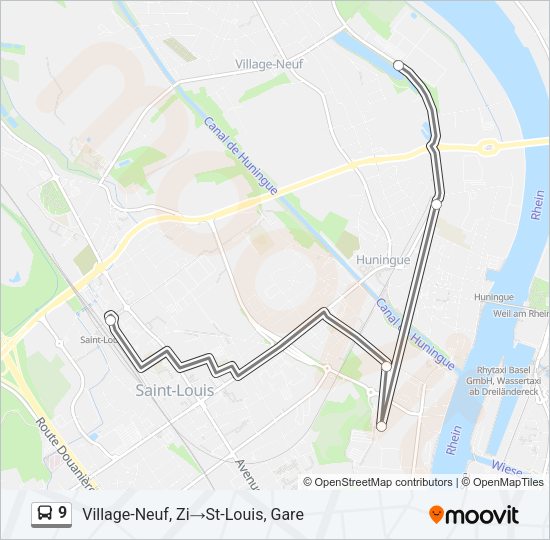 9 Bus Line Map