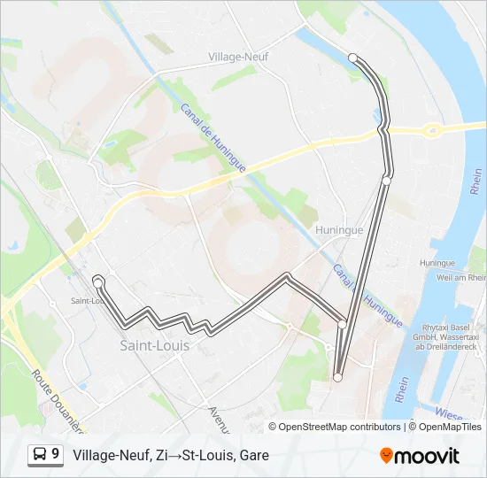 9 Bus Line Map