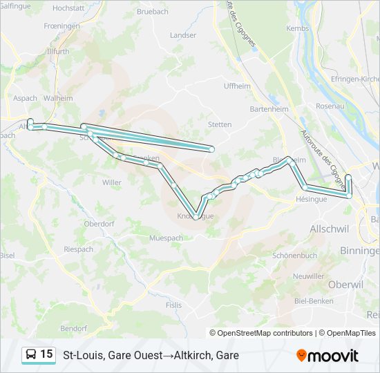 15 Bus Line Map