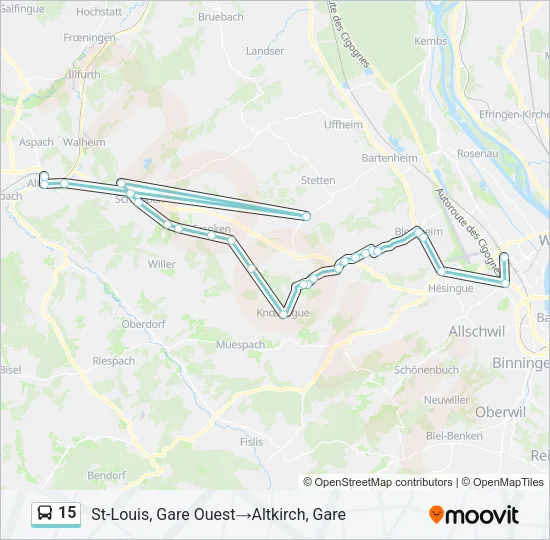 15 Bus Line Map