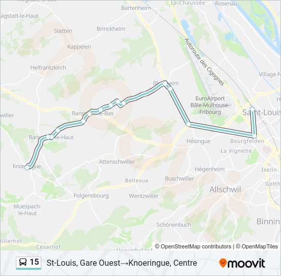 15 Bus Line Map