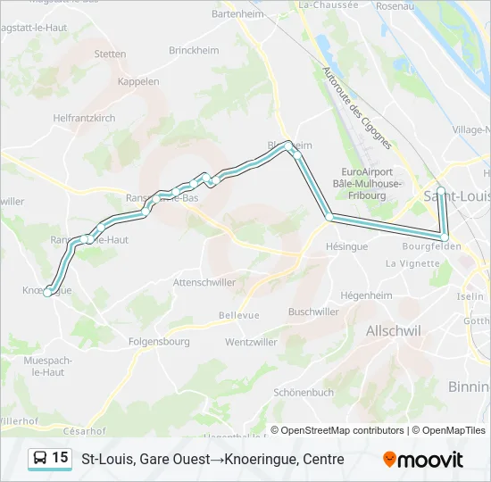 15 Bus Line Map