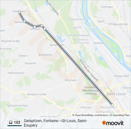 102 Bus Line Map