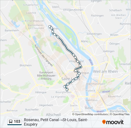 103 Bus Line Map