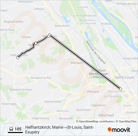 105 Bus Line Map