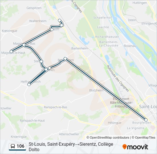 106 Bus Line Map