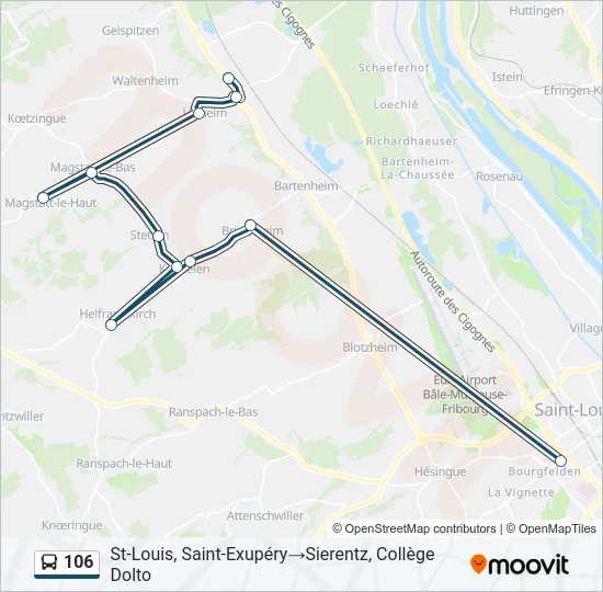 106 Bus Line Map