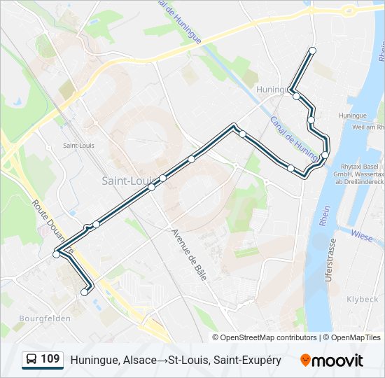109 Bus Line Map