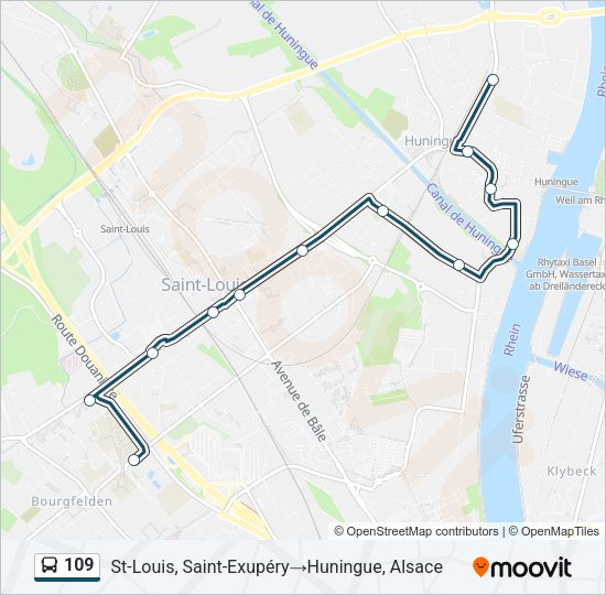 109 Bus Line Map