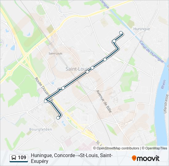 109 Bus Line Map