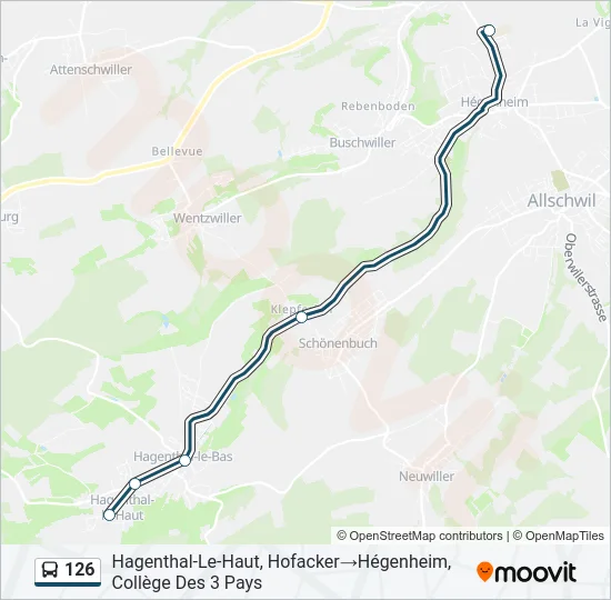 126 Bus Line Map
