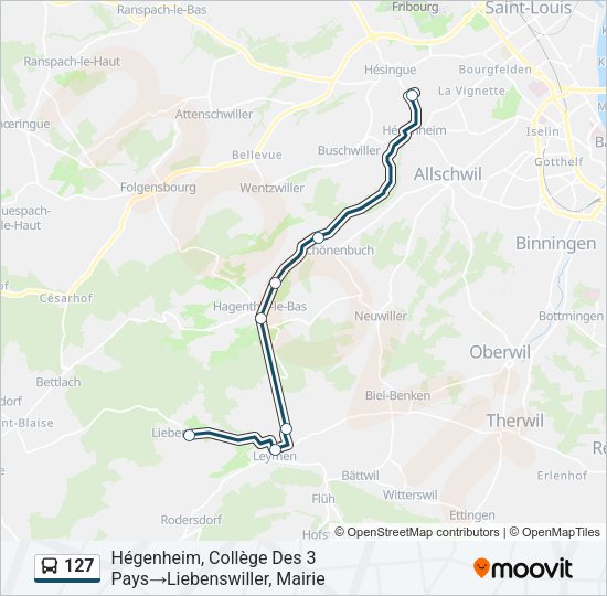127 Bus Line Map