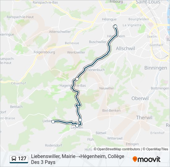 127 Bus Line Map