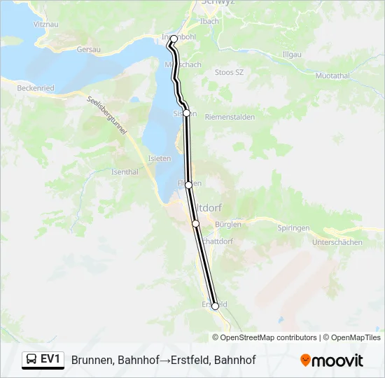 EV1 Bus Line Map