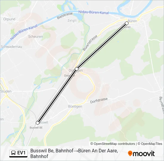 EV1 Bus Line Map