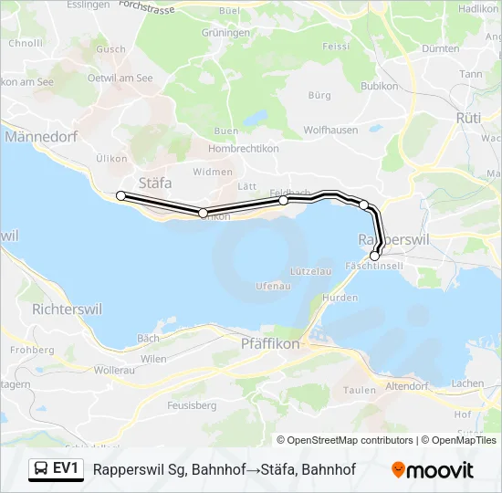 EV1 Bus Line Map