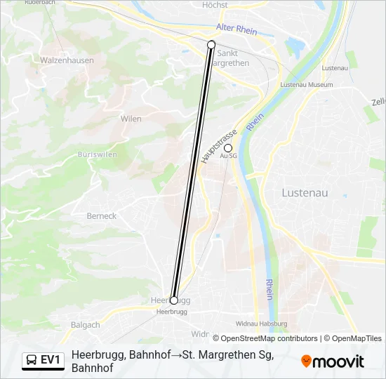 EV1 Bus Line Map