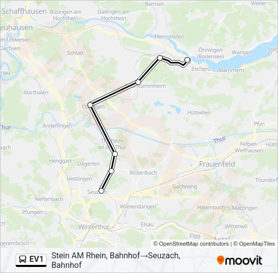 EV1 Bus Line Map