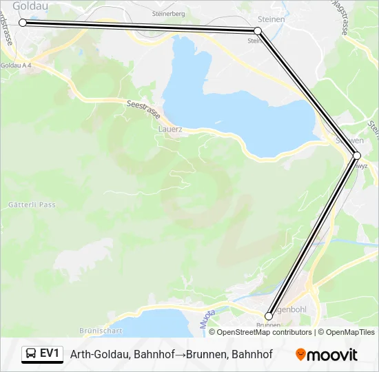 EV1 Bus Line Map
