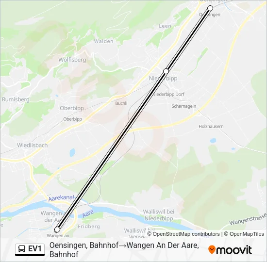 EV1 Bus Line Map