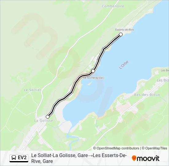 EV2 Bus Line Map