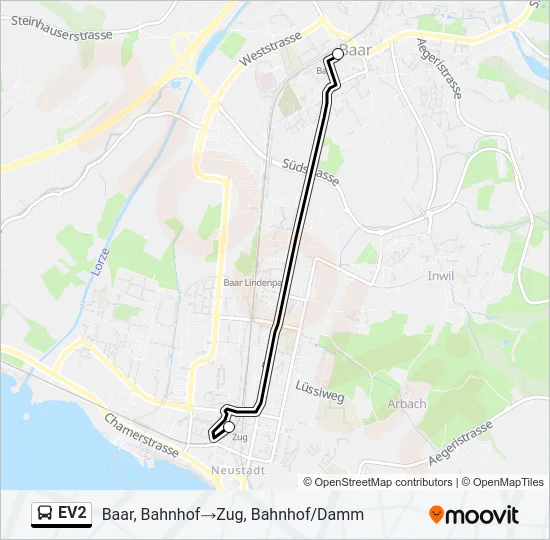 EV2 Bus Line Map