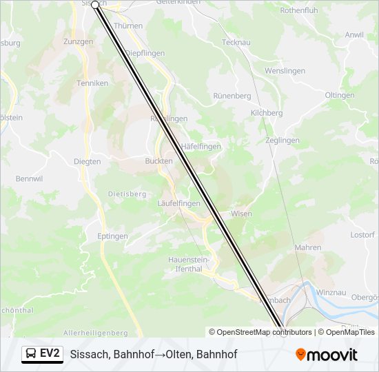 EV2 Bus Line Map